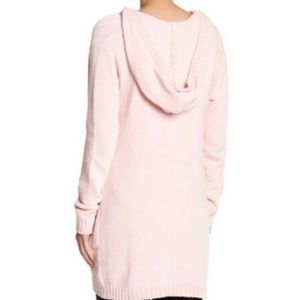 NWT PJ Salvage CHENILLE Long HOODED Sweater PINK LARGE